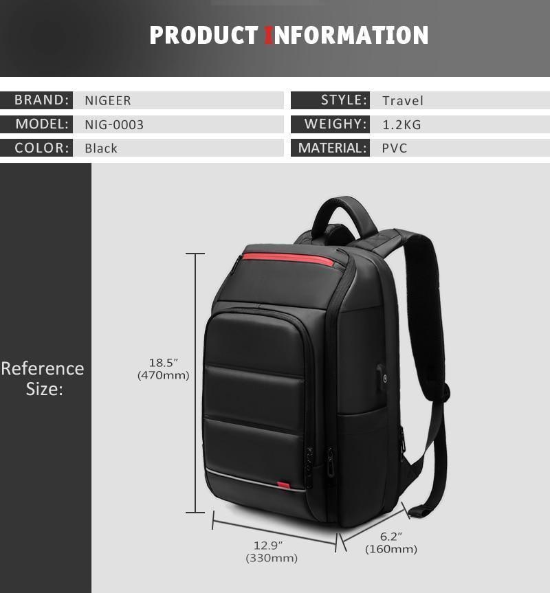 Travel Backpack with USB Charging Port - LuxeGear