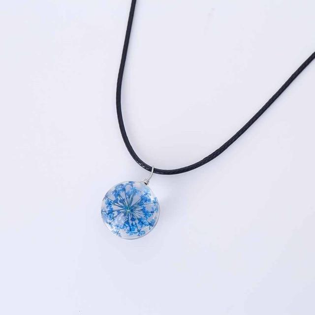 Dandelion Clover Crystal Ball Necklace - Luxe Aura