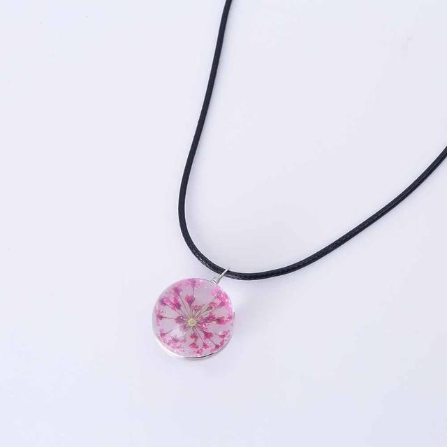 Dandelion Clover Crystal Ball Necklace - Luxe Aura