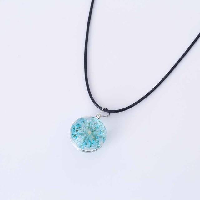Dandelion Clover Crystal Ball Necklace - Luxe Aura
