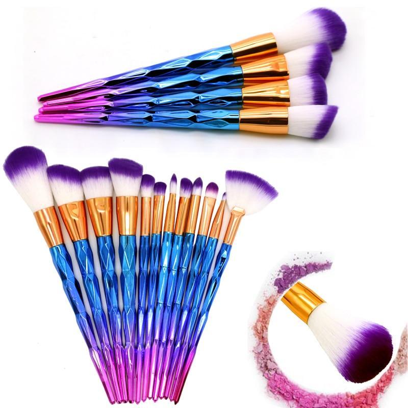 Unicorn Makeup Brushes - GlamourNest 12-Piece Set