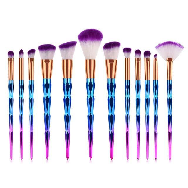 Unicorn Makeup Brushes - GlamourNest 12-Piece Set