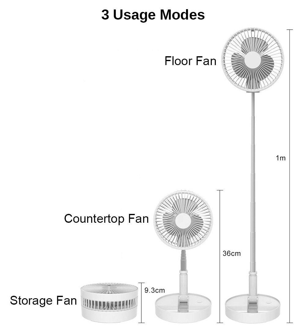 Telescopic Rechargeable Fan - Zephyr Breeze