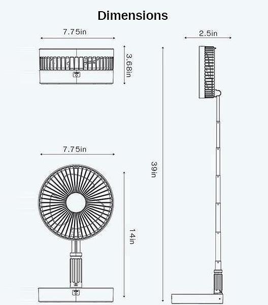 Telescopic Rechargeable Fan - Zephyr Breeze