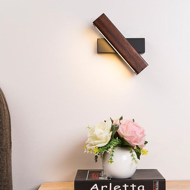 Rotatable LED Wood Wall Light - LuminaCraft