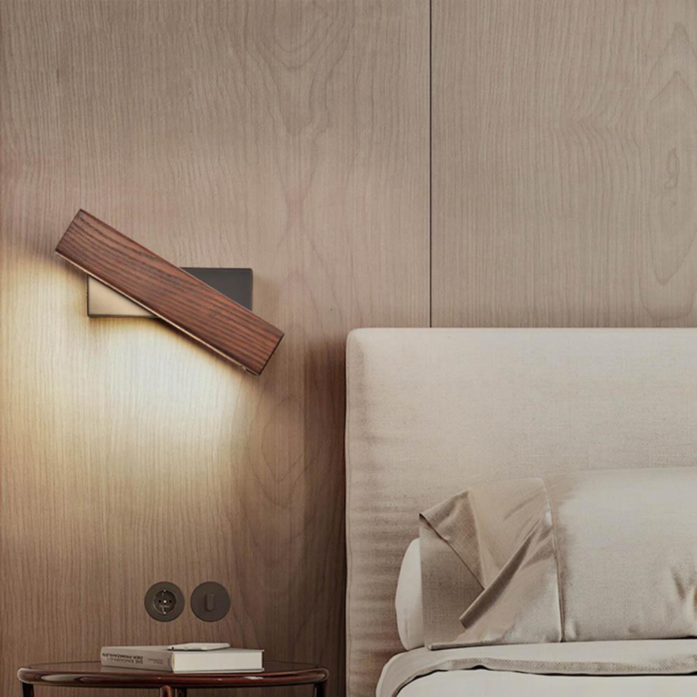 Rotatable LED Wood Wall Light - LuminaCraft