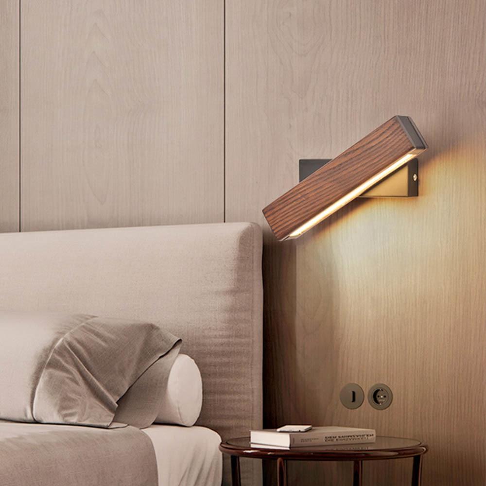 Rotatable LED Wood Wall Light - LuminaCraft