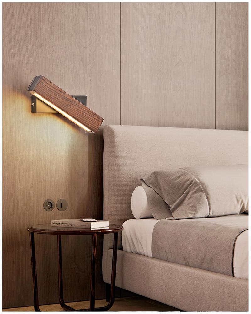 Rotatable LED Wood Wall Light - LuminaCraft