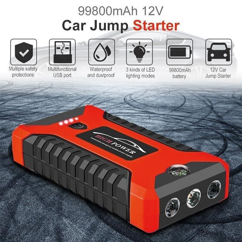 PowerJump 99800mAh Portable Car Jump Starter - Waterproof Design