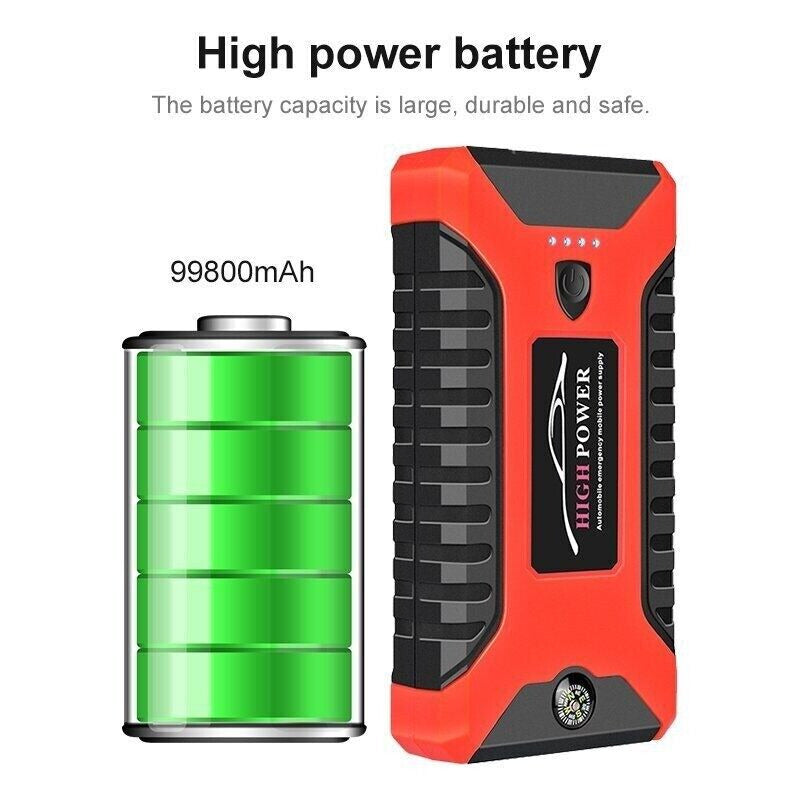 PowerJump 99800mAh Portable Car Jump Starter - Waterproof Design