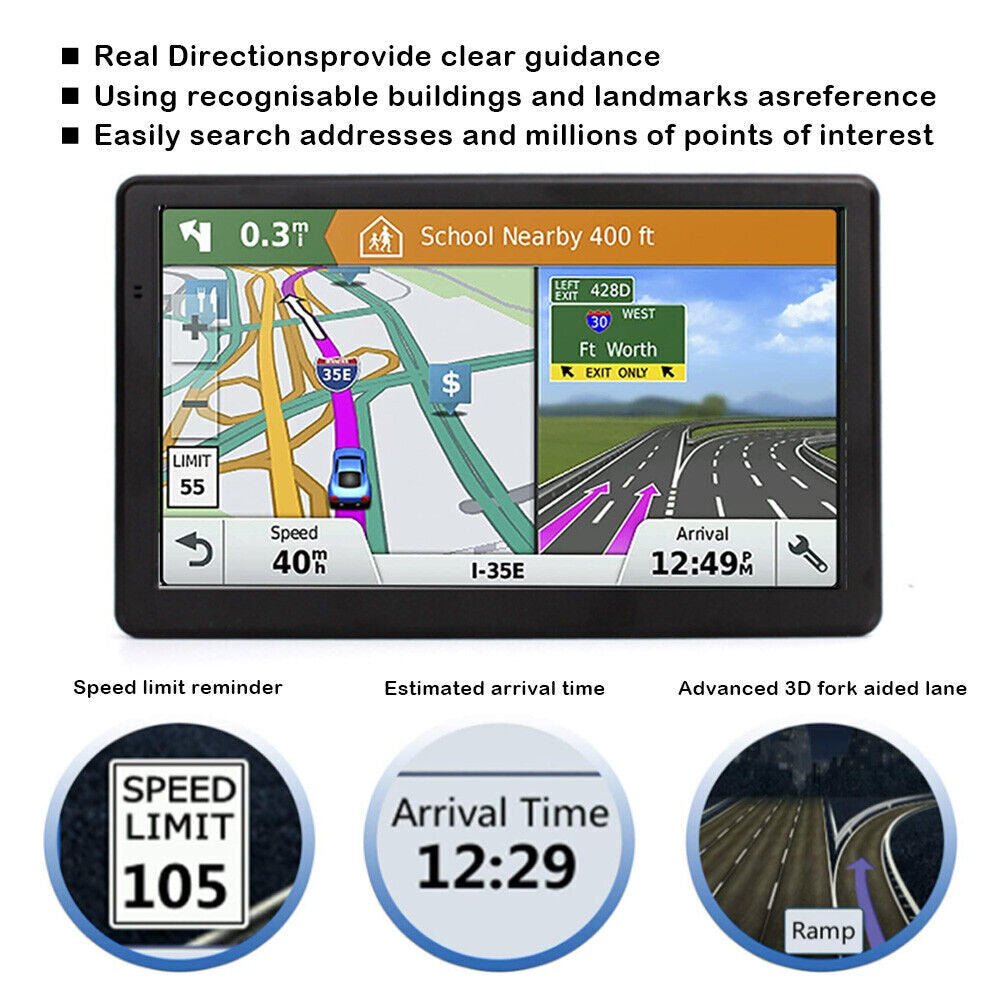 GPS Navigation System - NavTech 7" Touch Screen with Free Maps