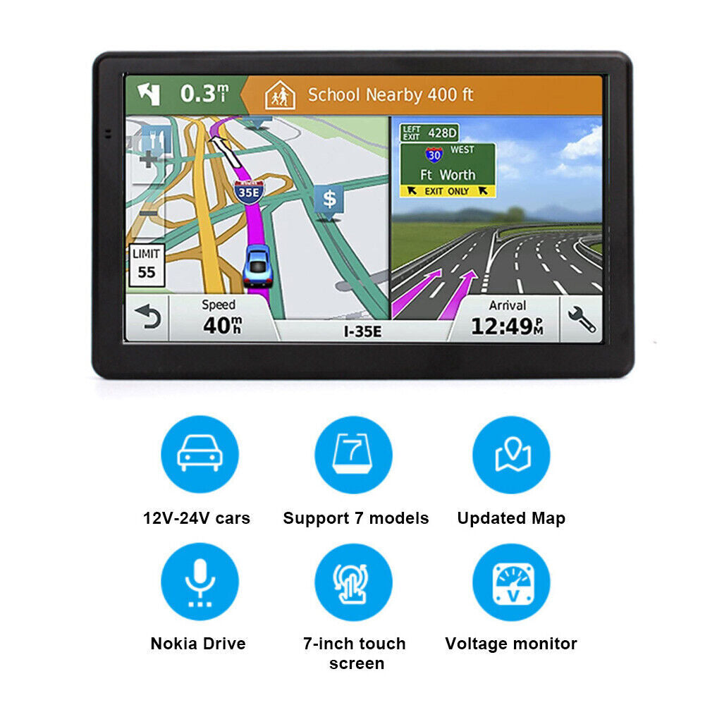 GPS Navigation System - NavTech 7" Touch Screen with Free Maps