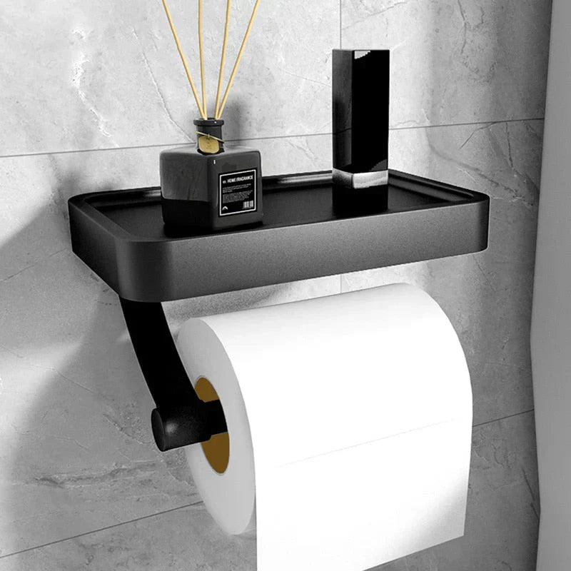 Toilet Paper Holder with Shelf - LuxeHome Essentials