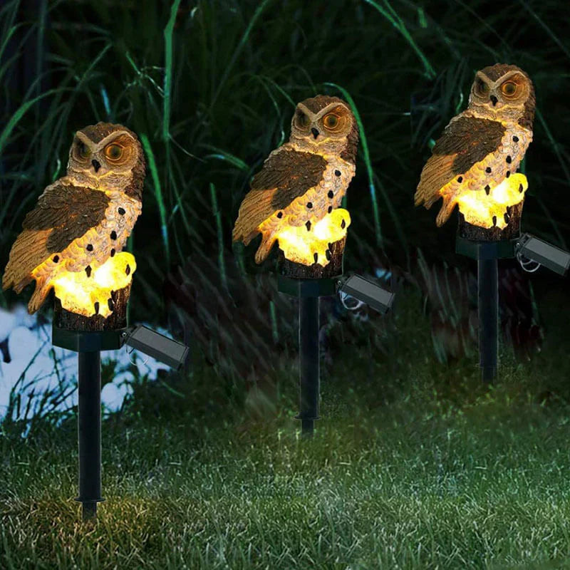 Solar-Powered Owl Garden Light - LuminaNest
