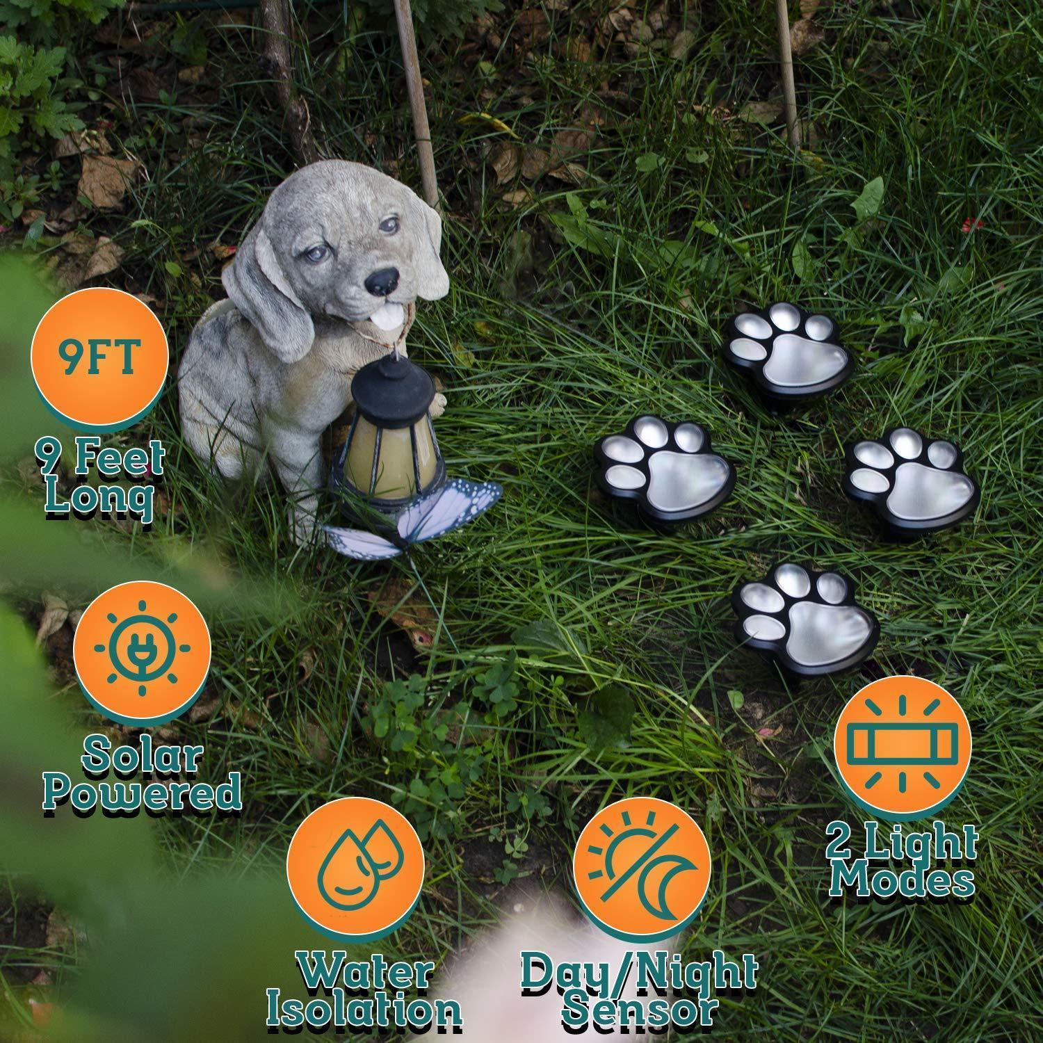 Paw Print Garden Lights - LuminaPaws