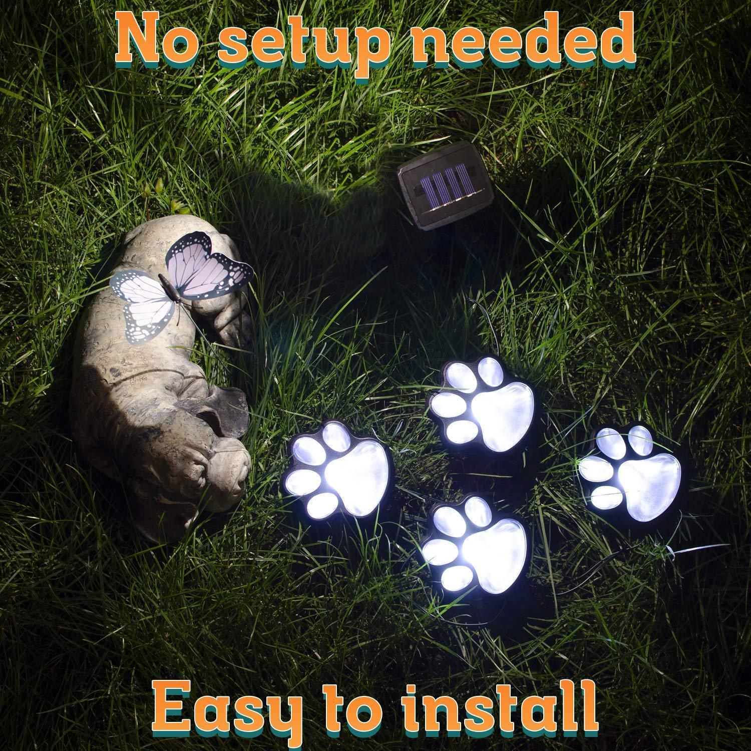 Paw Print Garden Lights - LuminaPaws