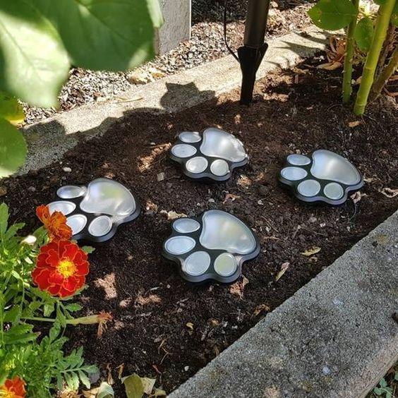 Paw Print Garden Lights - LuminaPaws