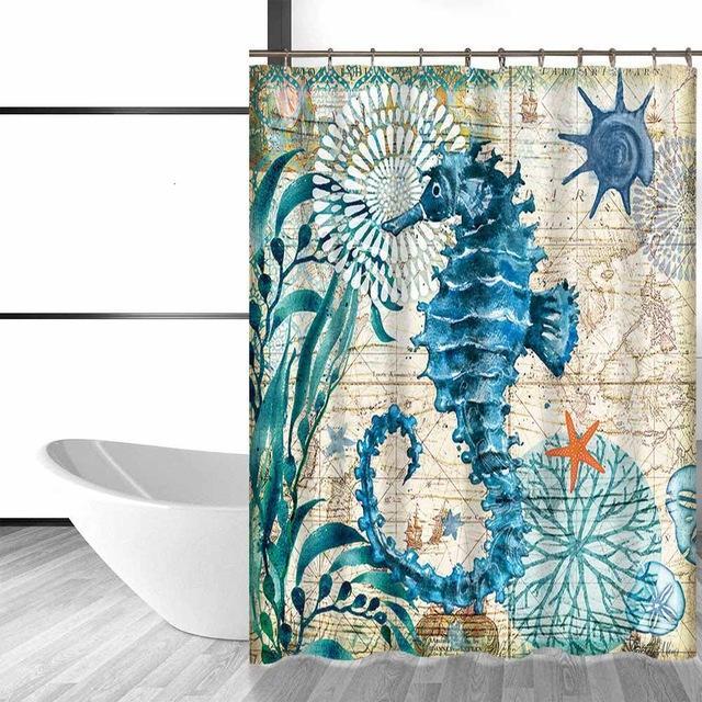 Sea Turtle Waterproof Shower Curtain - AquaVista Designs