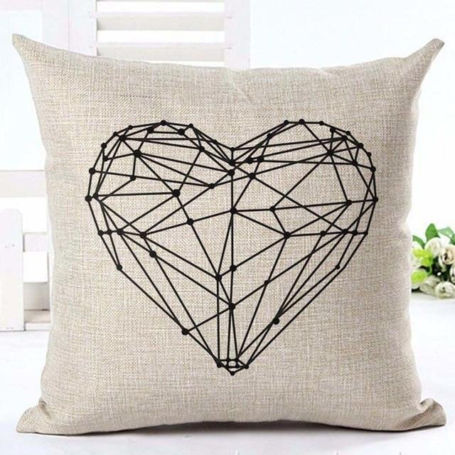 Black & White Decorative Cushion Cover - LuxeNest