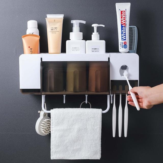 Toothbrush Holder Set with Toothpaste Dispenser - LuxeBath
