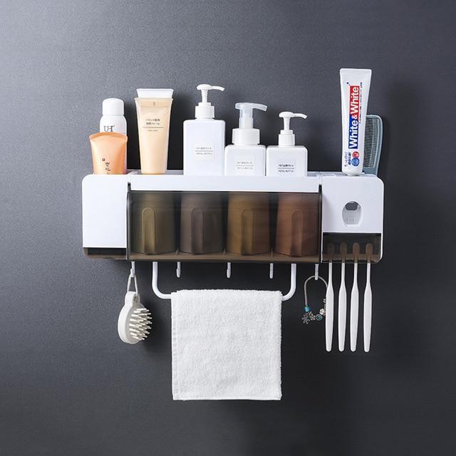 Toothbrush Holder Set with Toothpaste Dispenser - LuxeBath