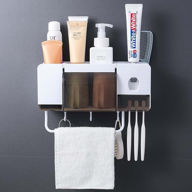 Toothbrush Holder Set with Toothpaste Dispenser - LuxeBath