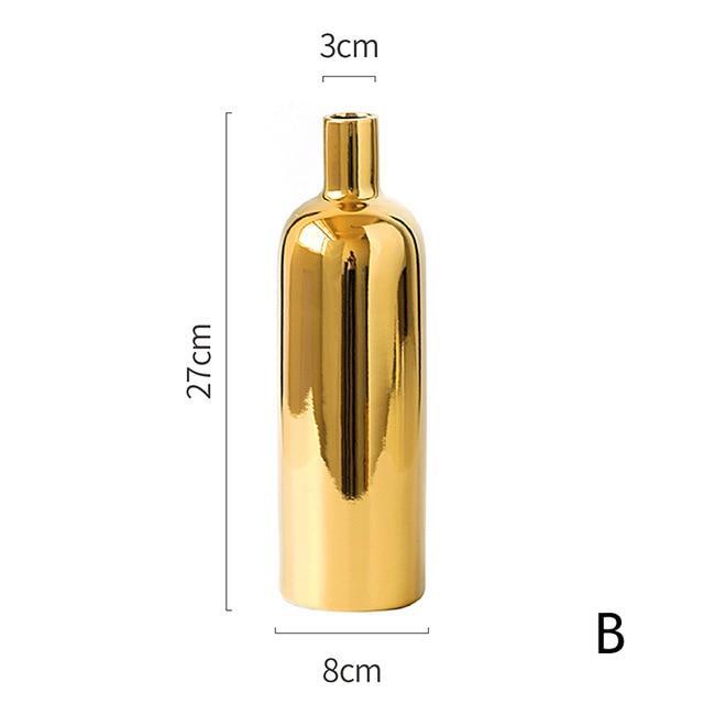 Gold Ceramic Vase - Luxe Home Decor