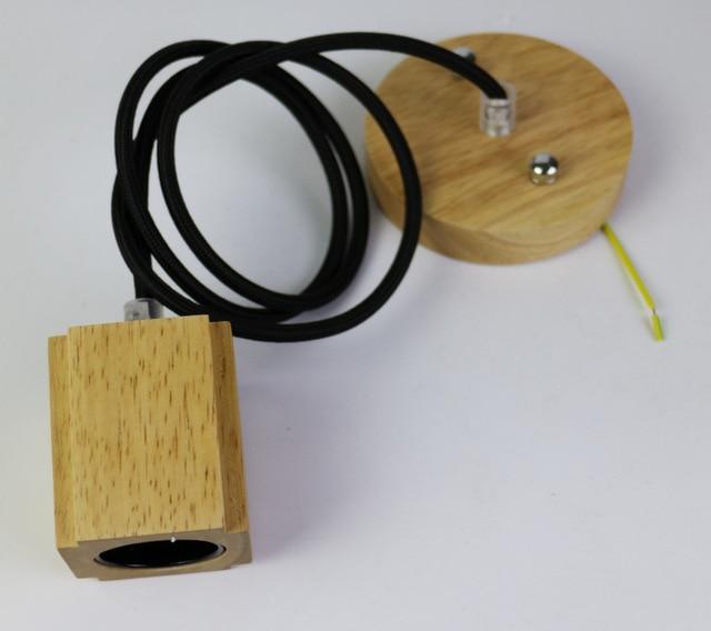 Rustic Industrial Wood Pendant Light - LuminaCraft