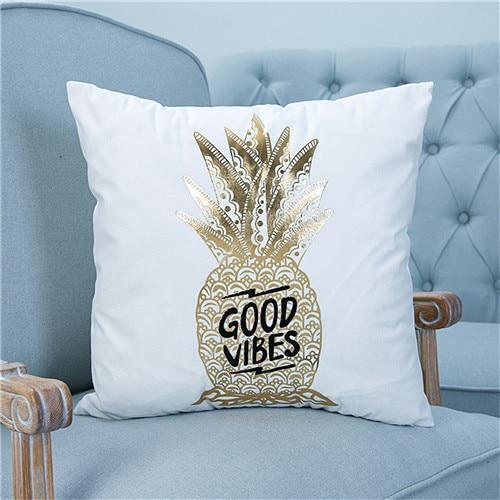 Gold Printed Pillow Cover - LuxeNest Decor