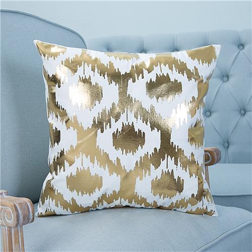 Gold Printed Pillow Cover - LuxeNest Decor