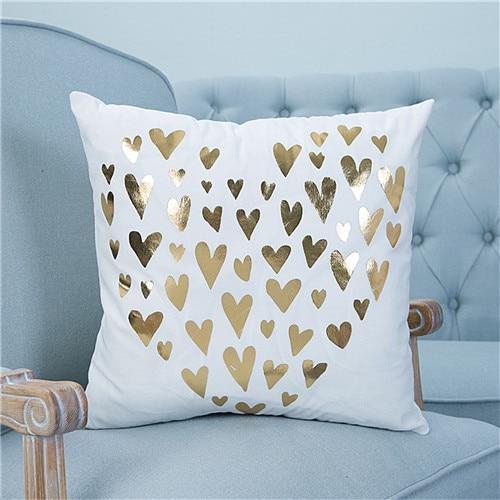 Gold Printed Pillow Cover - LuxeNest Decor