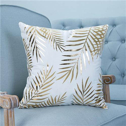 Gold Printed Pillow Cover - LuxeNest Decor