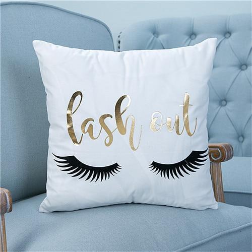 Gold Printed Pillow Cover - LuxeNest Decor