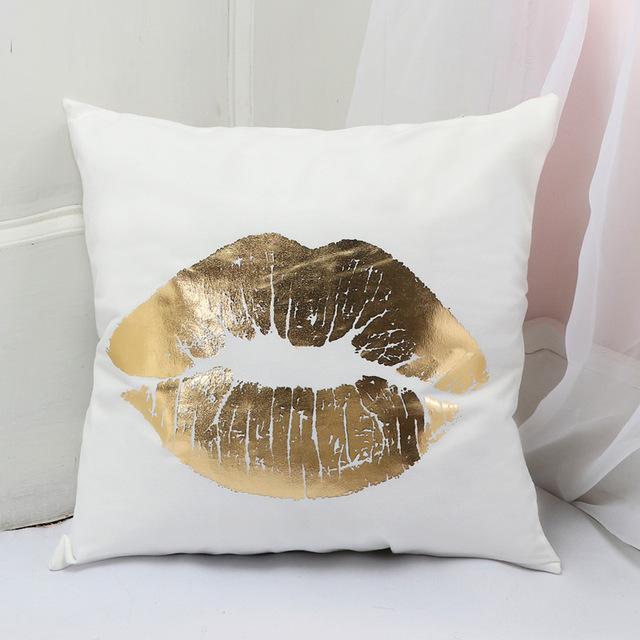 Gold Printed Pillow Cover - LuxeNest Decor