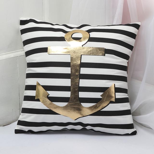 Gold Printed Pillow Cover - LuxeNest Decor