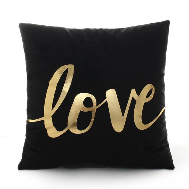 Gold Printed Pillow Cover - LuxeNest Decor