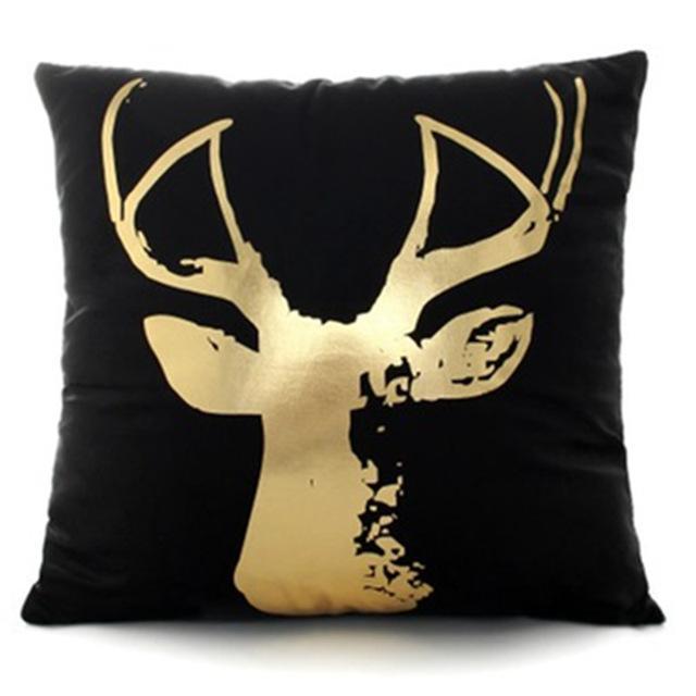 Gold Printed Pillow Cover - LuxeNest Decor