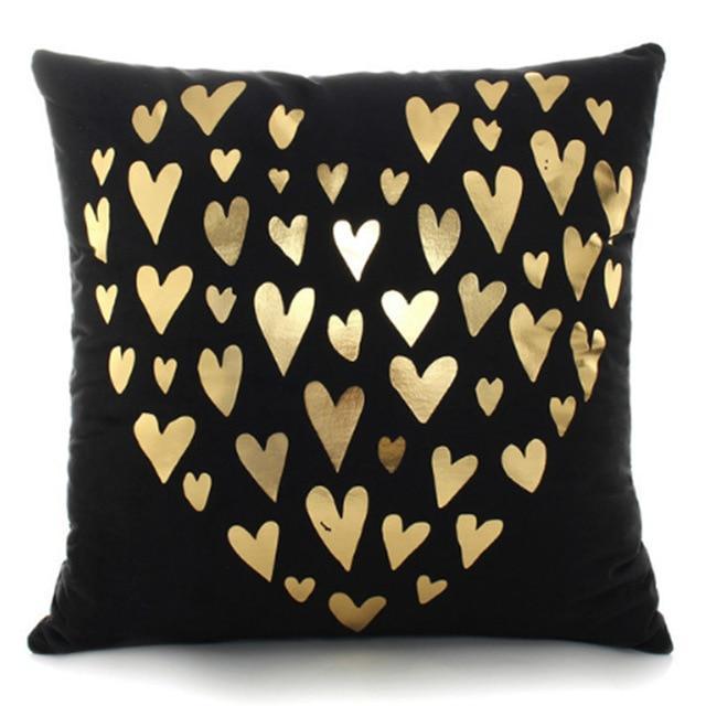 Gold Printed Pillow Cover - LuxeNest Decor