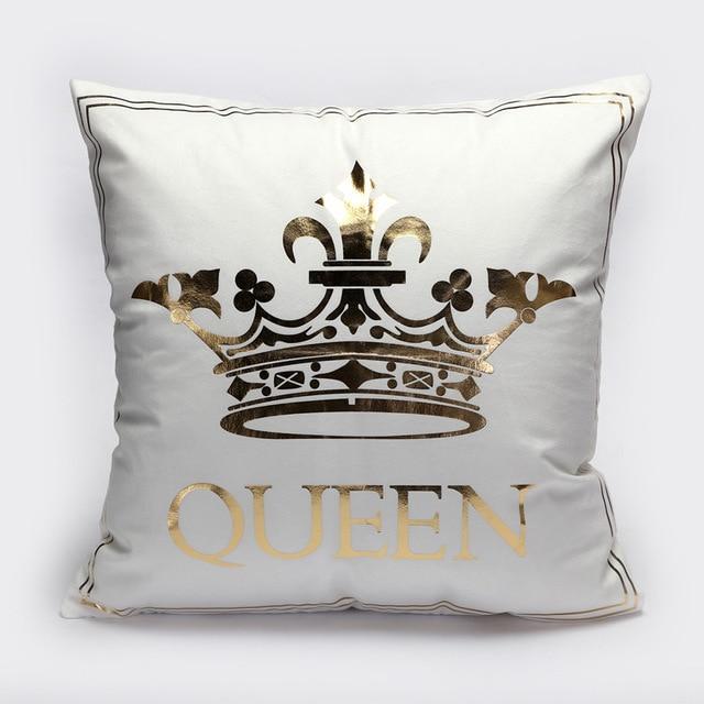 Gold Printed Pillow Cover - LuxeNest Decor