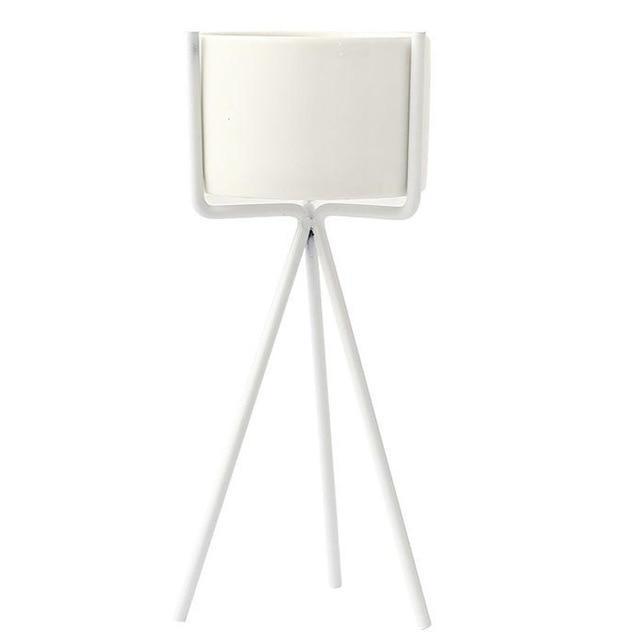 Ceramic Planter with Metal Stand - LuxeHome Decor