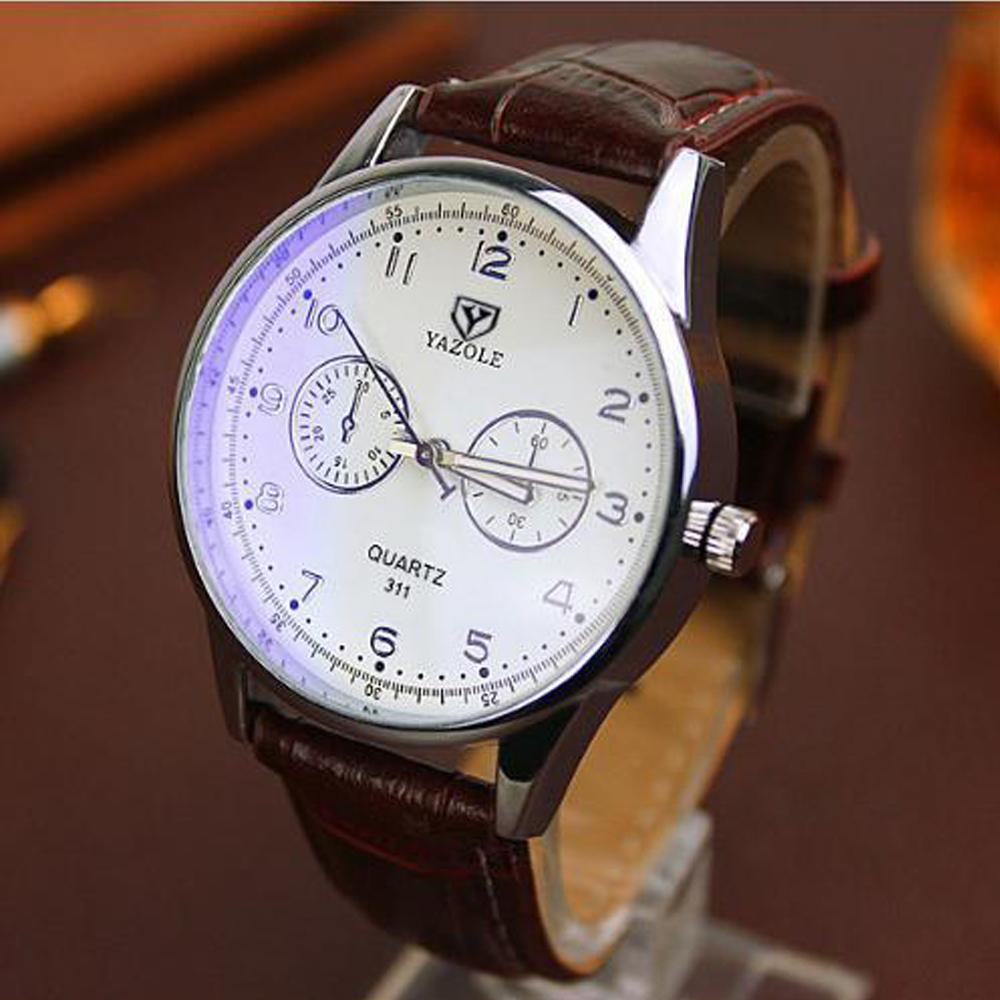 Leather Band Men's Watch - LuxeTime Collection