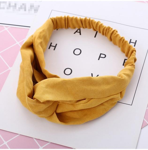 Vintage Suede Cross Knot Headband - LuxeAura